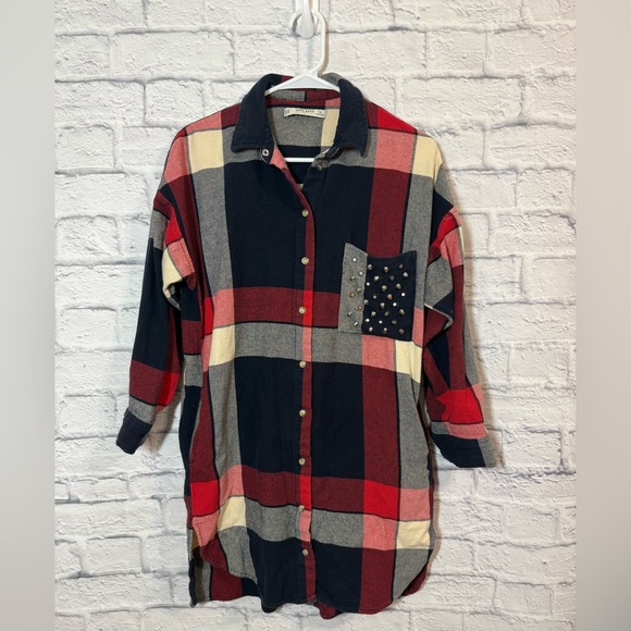 Zara Tops - Zara Basics Shirt Dress Tunic with Studded Pocket, XS